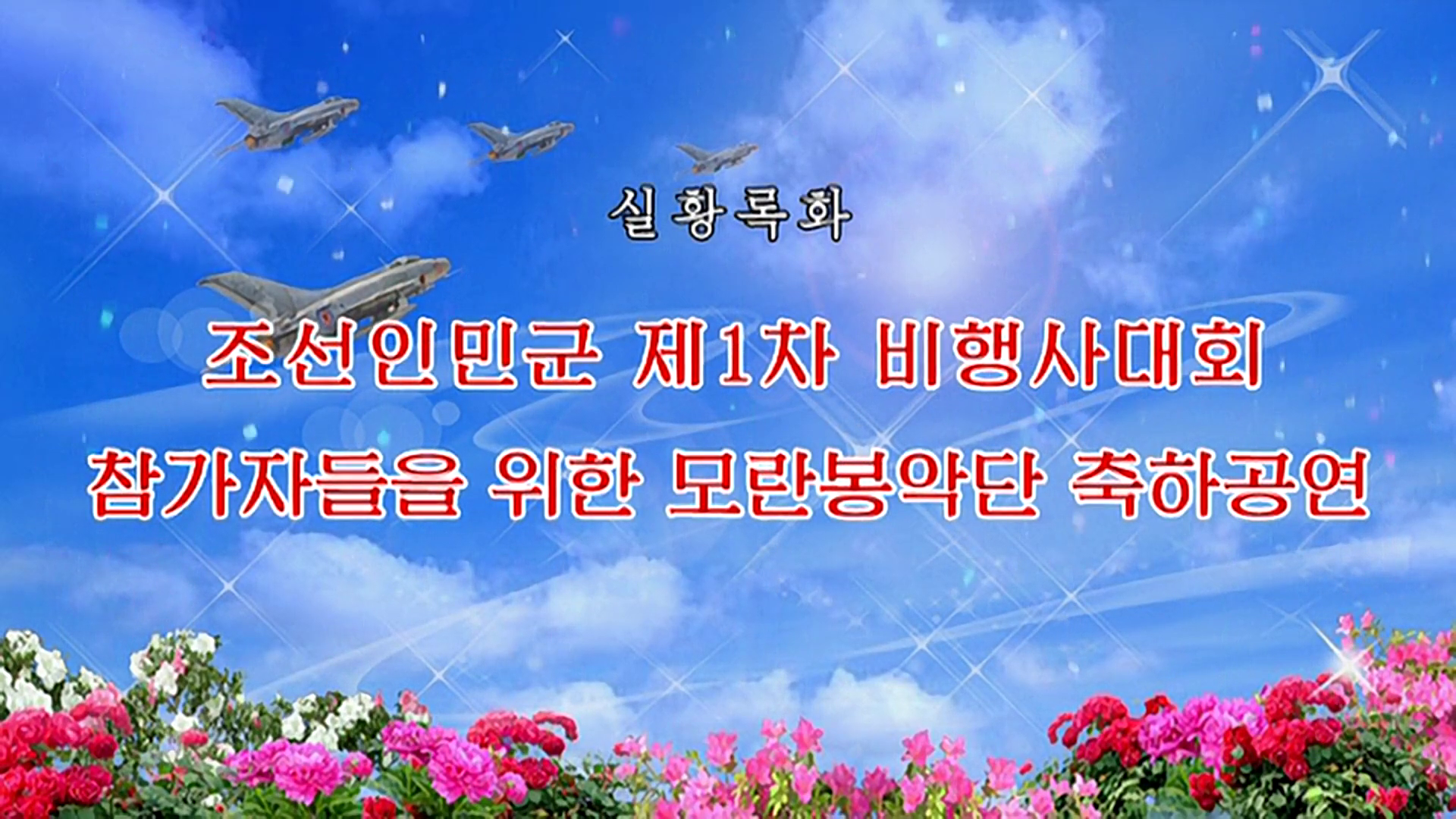 조선인민군 제1차 비행사대회 참가자들을 위한 모란봉악단 축하공연